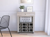 DEPOT E-SHOP Margh Bar Cart Drawer, Light Gray B097133242