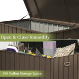 100 Gallon Outdoor Storage Deck Box Waterproof, Large Patio Storage Bin for Outside Cushions, Throw W1859P168258