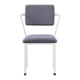 ZNTS Grey and White Open Back Upholstered Office Chair B062P182688