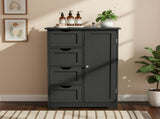 Black MDF with melamine veneer, 56*30*80cm, 4 drawers, 1 door, bathroom vanity 56634928