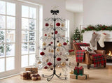 6ft Black PVC Metal Artificial Christmas Tree with Bow Topper, No Extra Ornaments, Daily Decor Tree 72992353