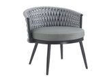 Outdoor Dining Chair-Metal & Rope with Light Gray Cushion Patio Furniture,Weather-Resistant Patio N770P290585G