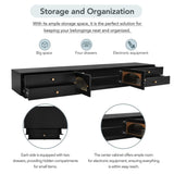 ON-TREND Luxurious TV Stand with Fluted Glass Doors, Elegant and Functional Media Console for TVs Up WF311903AAB