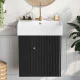 21.6 inch Modern Floating Bathroom Vanity with Ceramic Basin - Perfect for Small Bathrooms, N729P170390B