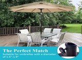 18" Bronze Umbrella Base - Heavy-Duty ResinSteel Upright, 30lbs Stable Round Design with Hand-Turn 64002827