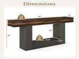63" Long Narrow Entryway Table with Anti-Tip Safety, Farmhouse Sofa Console Table with 2-Tier 60476071