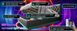 King size Upholstered, 360 surround LED function, Buttons/Apps/Remote Control, hydraulic storage N736P188808B