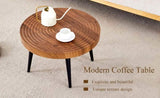 Natural Wood Grain Texture Round Coffee Table - Diameter 23.6 Inches.Exquisite Suction Molding W2920P226078