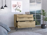 Light Dresser 35"H, Three Drawers, Superior Top, Hairpin Legs, Light Oak B097132921
