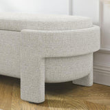 Linen Fabric Upholstered Bench with Large Storage Space for the Living Room, Entryway and W487P271463