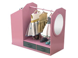 Kids Costume Organizer Costume RackKids ArmoireOpen Hanging Armoire Closet with Mirror-PINK 17806571