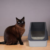 ZNTS XL Stainless Steel Cat Litter Box with Lid, Extra Large Litter Pan with High Sides, Easy Cleaning, 98168001