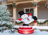 4.8FT Lighted Christmas Inflatable Decoration, Large Rotating Snowman with Motor, Funny Blow Up Yard 93438441