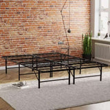 Bedroom Furniture Full Size Solid Metal Foundation Bed Base, Strong Mattress Platform Bed Frame, B011P207119