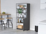 Matt Gray and White 2-Door Bookcase B062P175162