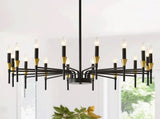 16-Light Black Gold Chandelier, 37.63" Modern Farmhouse Chandelier for Dining Room Over Table, Large 82153497