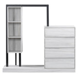 ZNTS Wardrobe with 4 Drawers and 3 Shelves,White N820P196888K