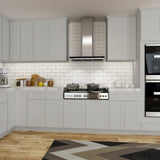 33"in W x 24"in D x 34.5"in H in Shaker Dove Plywood Ready to Assemble Sink Base Cabinets with Shelf T3210P296666