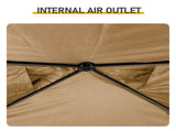 5x8FT Grill Gazebo, Khaki Polyester Canopy with Air Vent, Black Powder Coated Folding Awning Frame, 03527411