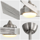 52 Inch Brushed Nickel Ceiling Fan Light With 6 Speed Remote Energy-saving DC Motor 52K012BN