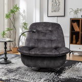 Black recliner, reclining lazy chair, mobile phone holder, large and comfortable reading chair, W1170P183227