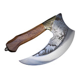 9-inch Pizza Cutter Axe with Leather Cover Viking Style Butcher Cleaver Knife,Mincing Meat Vegetable 39879822