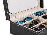 Leather 12 Piece Eyeglasses Storage and Sunglass Glasses Display Drawer Lockable Case Organizer 17832318