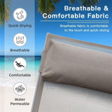 Outdoor Chaise Lounge Set of 2 Patio Recliner Chairs with Adjustable Backrest and Removable Pillow W1859109832