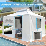 12'x12' Gazebo Cover for Hardtop Gazebos, Outdoor Universal Winter Gazebo Cover with Sidewalls and W1859P226063