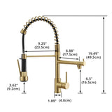 Commercial Kitchen Faucet with Pull Down Sprayer, Single Handle Single Lever Kitchen Sink Faucet W1932P155916