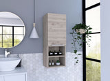 Medicine Single Door Cabinet 32" H, Two Interior Shelves, Two External Shelves, Light Gray B097133165