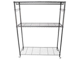 2Tier Rod Closet Organizer Garment Rack Clothes Storage Hanger Shelf Hooks Black 08929883