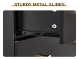 Black particleboard with a textured melamine finish, 66*40*91cm, 32 drawer cabinet, matte gold 43369394