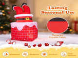 6.2FT Inflatable Christmas Santa Stuck in Chimney with Animated Kicking Legs & LED Lights, 08127773