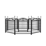 ZNTS Dog Playpen Indoor 24 inch 8 Panels Metal Dog Pen Pet Dog Fence Outdoor Exercise Pen with Doors, W368P233996