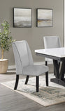 Modern Look 2pc Light Gray Side Chair Fabric Full Back Upholstered Seat Back Wing Black B011P196922