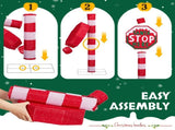 Lighted STOP Sign Christmas Yard Decorations, Pre-lit Road Sign SANTA STOP HERE with 70 LED White 88273492