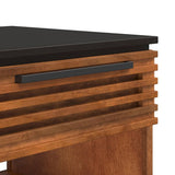 24" Side Table, Fully Assembled, Black with Bourbon Finish B108131541