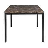 Counter Height Table 1pc Metal Frame Faux Mable Top Square Transitional Dining Room Furniture B011125866
