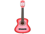 Pink 30-inch acoustic guitar with pick, strings, capo, gig bag, tuner and shoulder strap 01430342