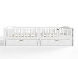 Full Platform Bed with Full-length Guardrails, Kids Platform Bed with Storage Drawers, Childlike and W1580P534503