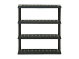 Black Plastic 4-Tier Shelf 36" W x 18" D x 53" H, Up to 600 lb Total Capacity 15101529