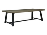 Outdoor Acacia Wood Dining Table, Sandblast Gray Finish and Black N768P190946G