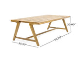 Modern Outdoor Dining Table, Acacia Wood Patio Table with Teak Finish - Weather-Resistant Garden, N770P358870T