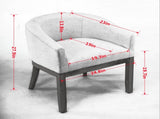 Mid Century Modern Upholstered Barrel Dining with Arms,Farmhouse Linen Kitchen & Dining Room 54662414