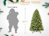Artificial 6ft Green Christmas Tree with 1032 PE/PVC Mixed Branch Tips, 300L warm white led, memory 31343277