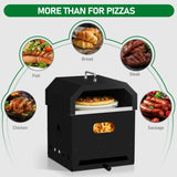 ZNTS Outdoor Pizza Oven 4 in 1 Wood Fired 2-Layer Detachable Outside Ovens with Pizza Stone, Cooking 17661763