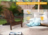 Folding Wooden Adirondack Lounger Chair with Natural Finish 52687805
