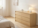 6 Dresser for Bedroom, Modern 6 Drawer Dresser with Spacious Countertop, Wood Storage Cabinet with W3204P484603