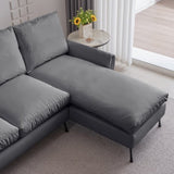 81"Modern Sectional Technical leather L-Shaped Sofa Couch with Reversible Chaise Lounge 94475879